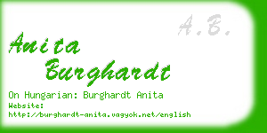 anita burghardt business card